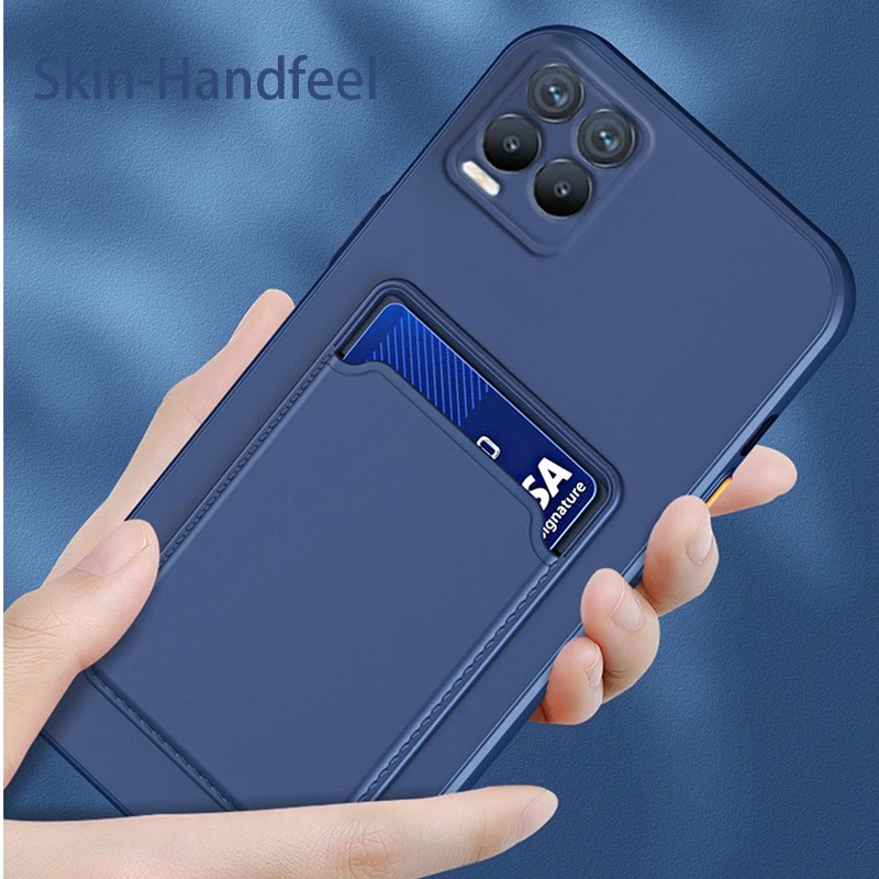 Ốp Điện Thoại Bằng Silicon Mềm Có Ngăn Đựng Thẻ Cho OPPO A77 A57 2022 A96 A76 A54 A16 A74 A95 F19