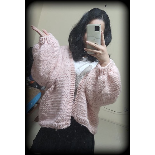 Áo len sợi bông to handmade