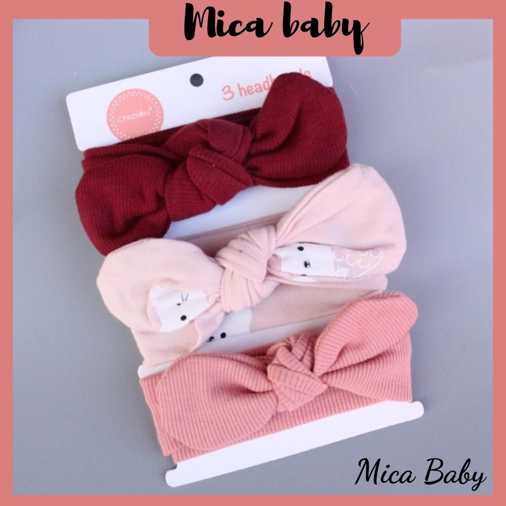 Combos 3 băng đô theo bộ sưu tập màu đáng yêu cho bé Mica baby BD29