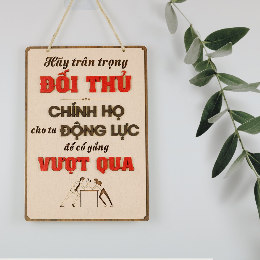 Bảng Gỗ Khẩu Hiệu Treo Tường BÁCH MỘC Nhiều Mẫu Trang Trí Phòng Học, Bàn Làm Việc