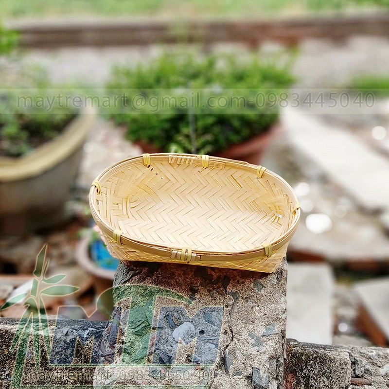 Khay tre l Đĩa tre (trắng) l Trang trí l Chụp hình sản phẩm
