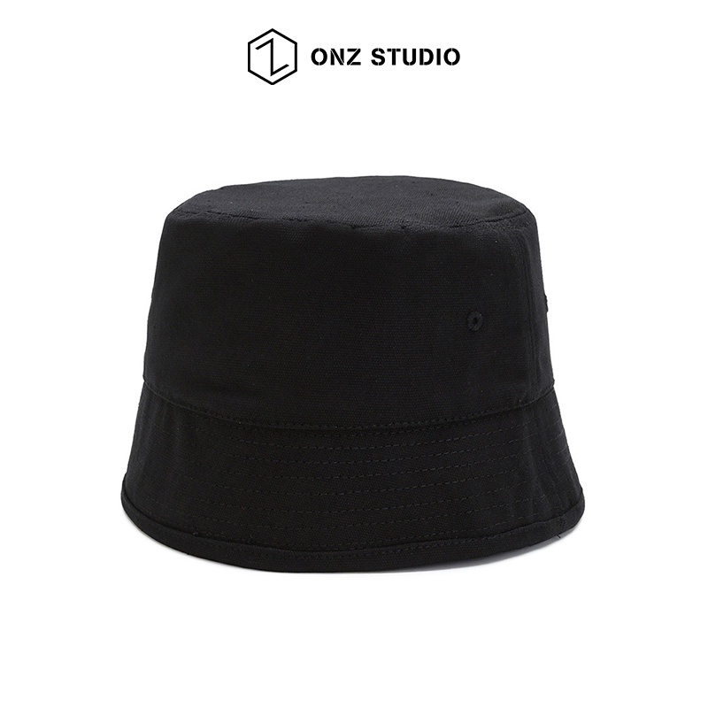 Nón bucket ONZ STUDIO cotton dày dặn - Mũ xô nam nữ cotton vành cụp phong cách Ulzzang Hàn Quốc MB04