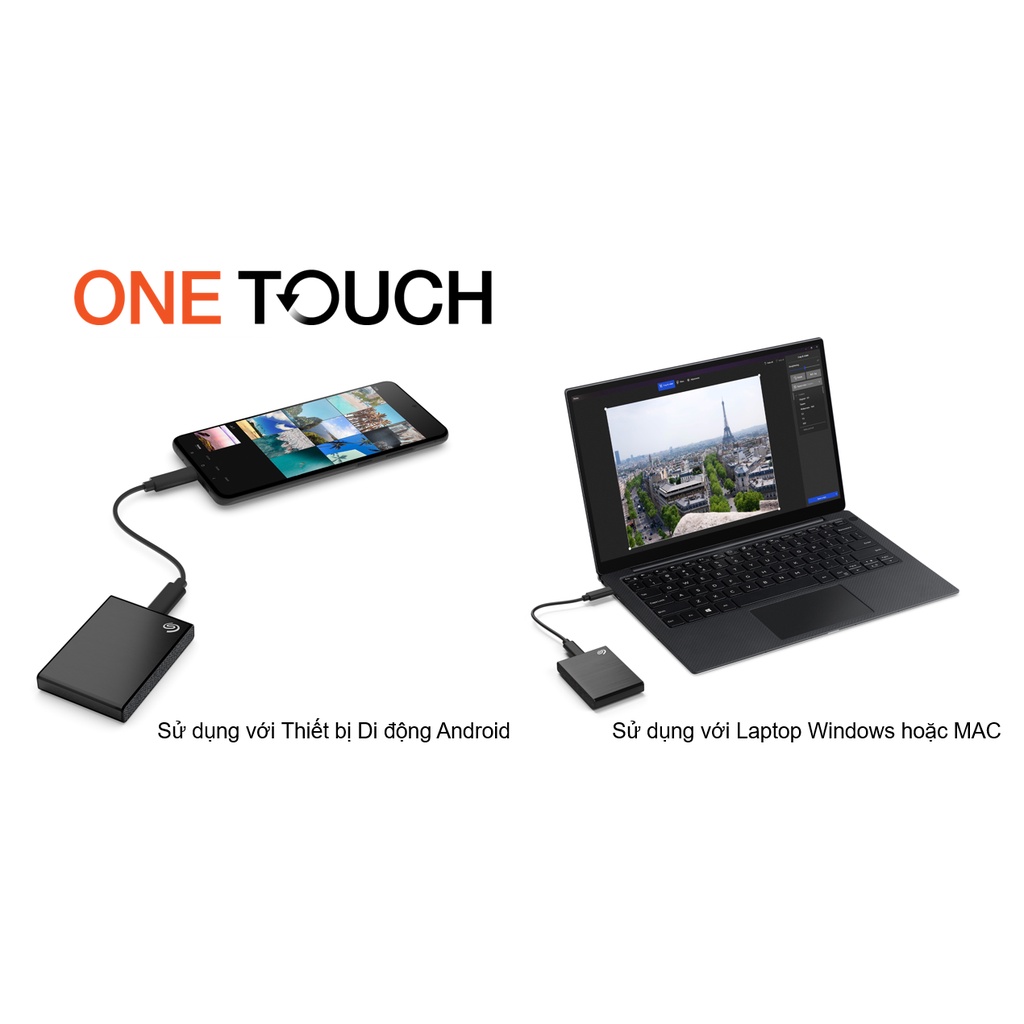Ổ cứng Seagate One Touch SSD 1TB USB_C 3.0 + Giải cứu Dữ liệu miễn phí
