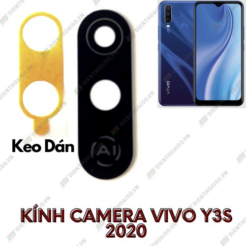 Kính camera vivo y3s kèm keo dán