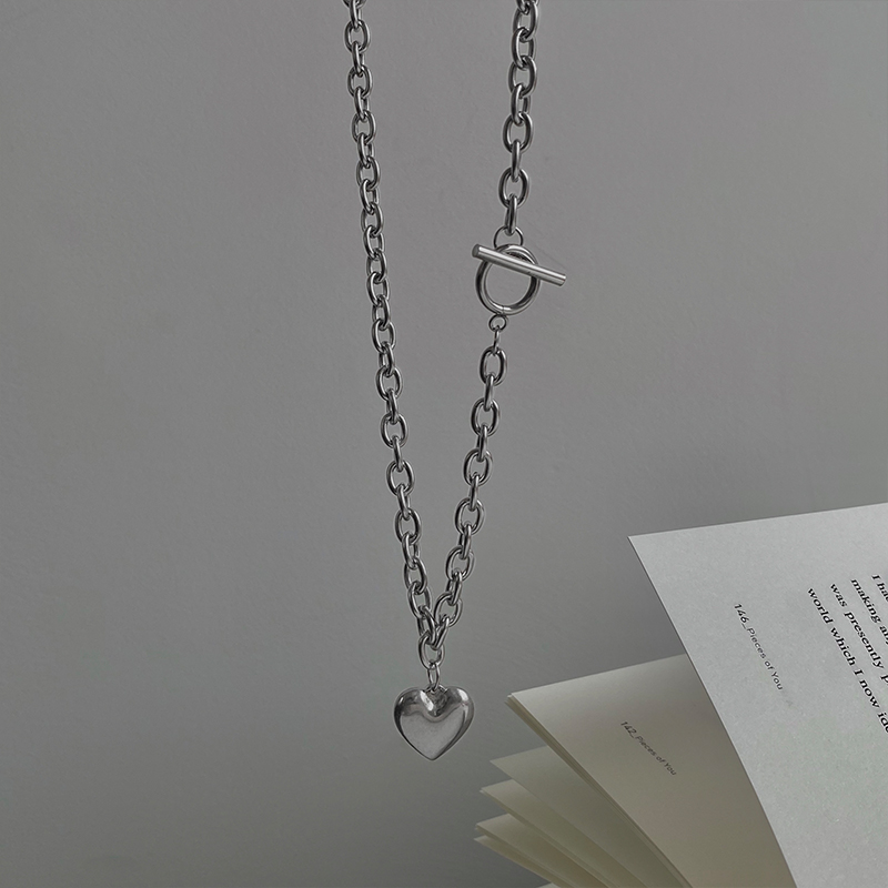 Dây chuyền mặt hình trái tim phong cách hip hop 23477 dễ phối đồ