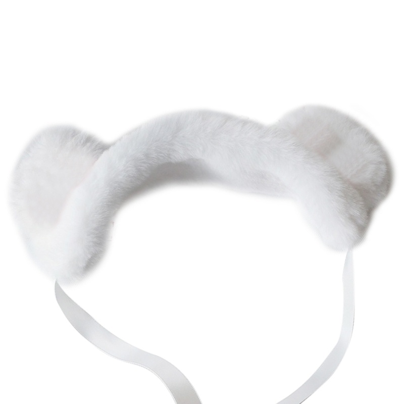 Băng Đô Tai Thú Bông Mềm Mại Hóa Trang Halloween Cho Nữ