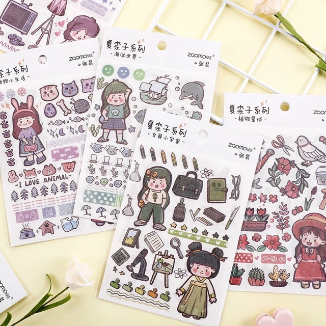 Set 4 tờ stickers dễ thương