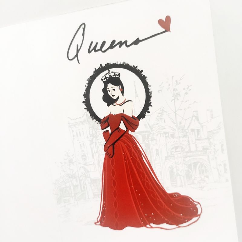 THIỆP dấu sáp hàng thiết kế QUEEN kèm phong thư Kraft kiểu Vintage làm quà tặng, thư mời nữ hoàng