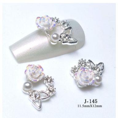 charm hoa tròn trang trí nail