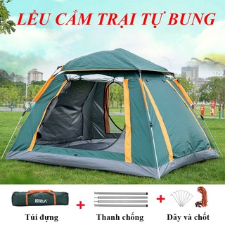  Lều Cắm Trại Tự Bung Lều Phượt Du Lịch Câu Cá Cho Gia Đình 3-4 Người 4 Cửa Chống Nước Chống Tia UV 