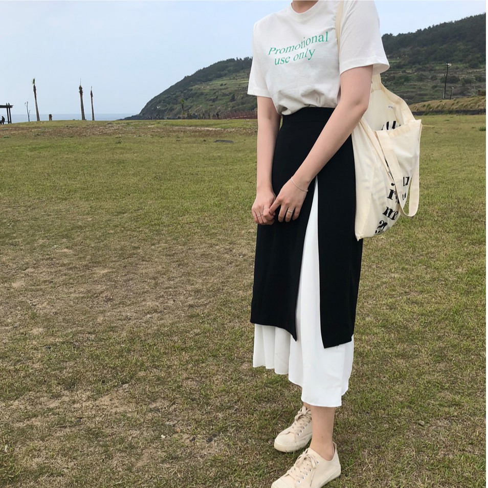 Chân váy dài xẻ kiểu chữ a midi Emilyshop