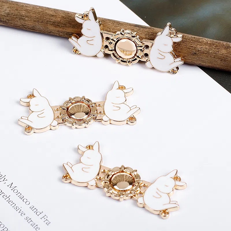 1 Khóa Cài Thắt Lưng Quần Jean / Váy Jean Vô Hình Không Cần Đóng Đinh Có Thể Tháo Rời Họa Tiết Thỏ Hoạt Hình