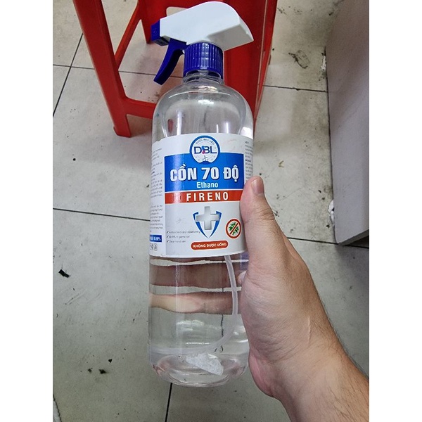 Cồn 70 độ sát khuẩn dạng chai xịt 1 lít Dược Bạc Liêu