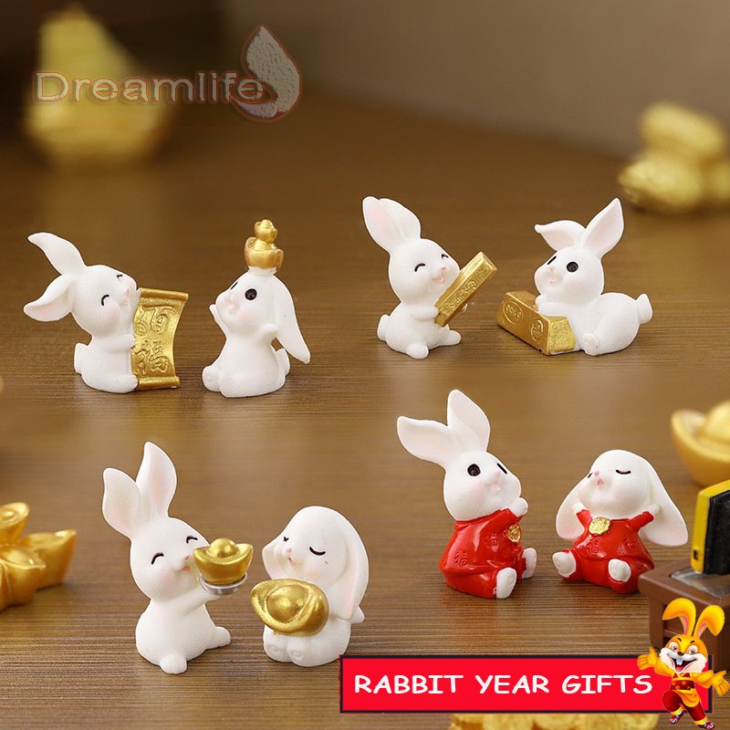 Phụ Kiện Trang Trí Xe Hơi / Bàn Làm Việc DIY Hình Thỏ Dễ Thương 2023 CNY