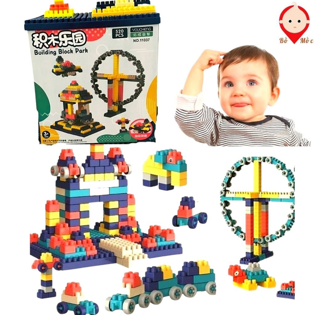Đồ Chơi Ghép Hình Lego LEGO BUILDING BLOCK PARK-  Xếp Hình Giúp Bé Thông Minh, Tư Duy Sáng Tạo - Shop Bố Mốc