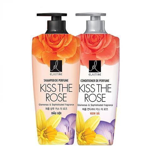 Dầu gội nước hoa Elastine Kiss The Rose óng mượt chắc khoẻ 600ml