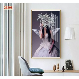 Tranh nghệ thuật Cô Gái 3d tranh dán tường in Vải Lụa