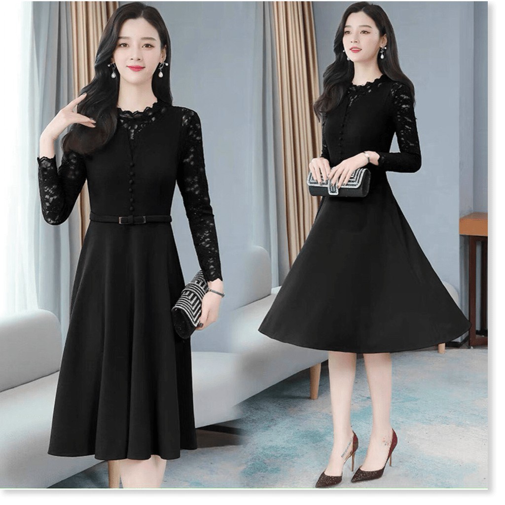 Đầm poly 2 da phối voan nữ siêu xinh cho các chị em KOKO MI STORE