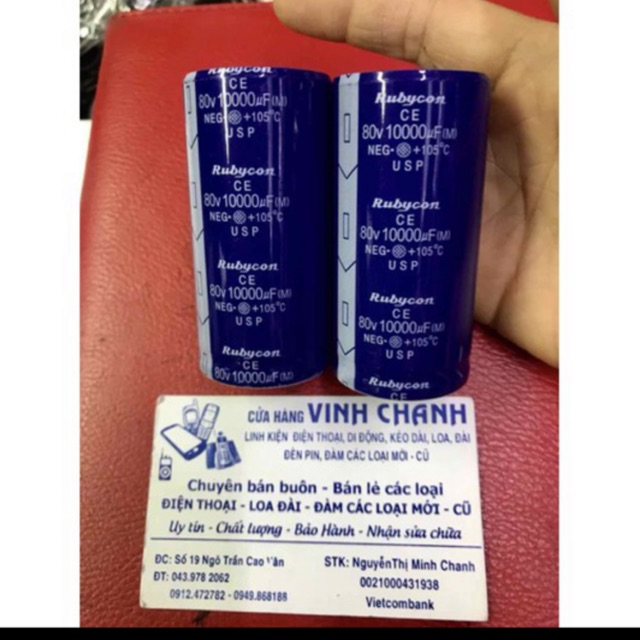 2 con tụ Rubycon 80V 10000uf