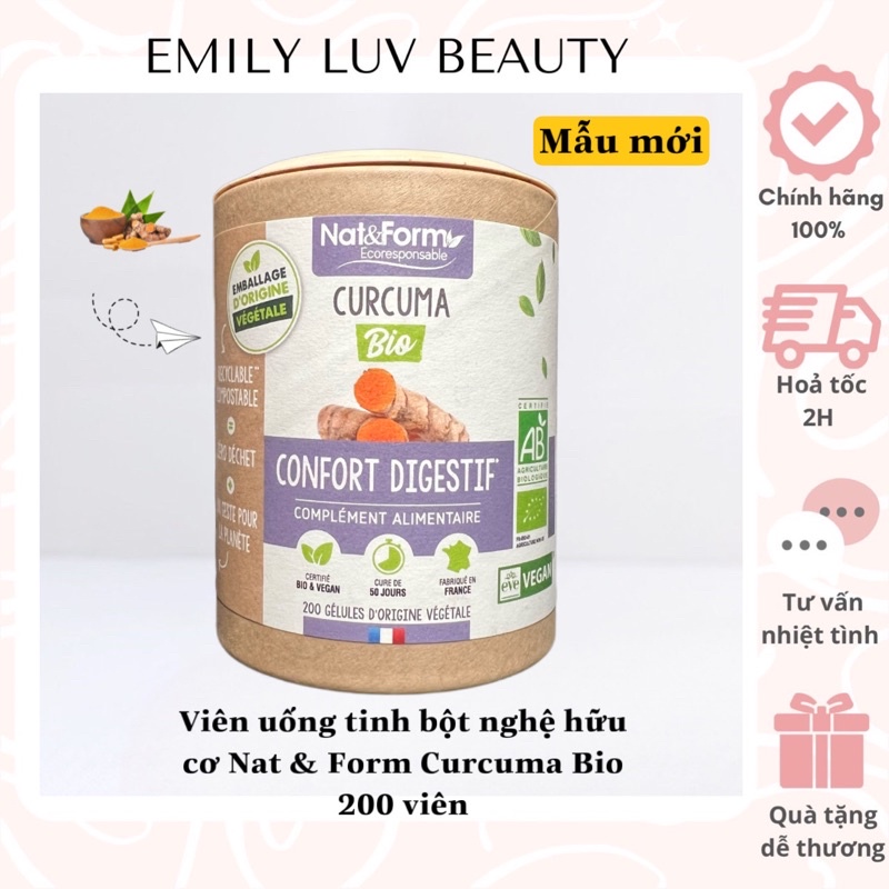 Tinh bột nghệ hữu cơ Nat Form 200v