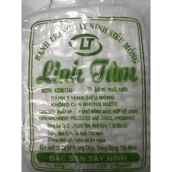 Bánh tráng vuông Tây Ninh siêu mỏng gói 500gr