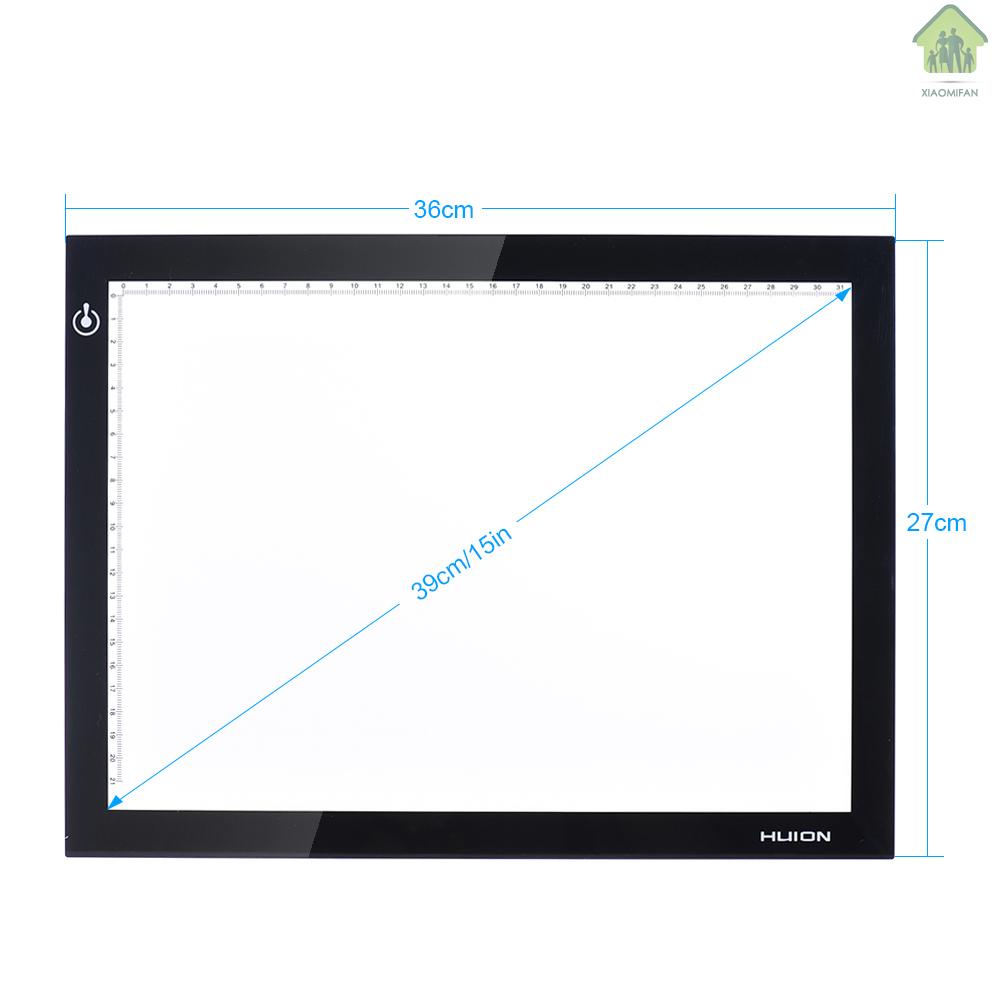 XM Huion L4S Protable Ultra-thin LED Light Pad Acrylic Panel LED Drawing Light Pad Powered by USB with Adjustable Brightness