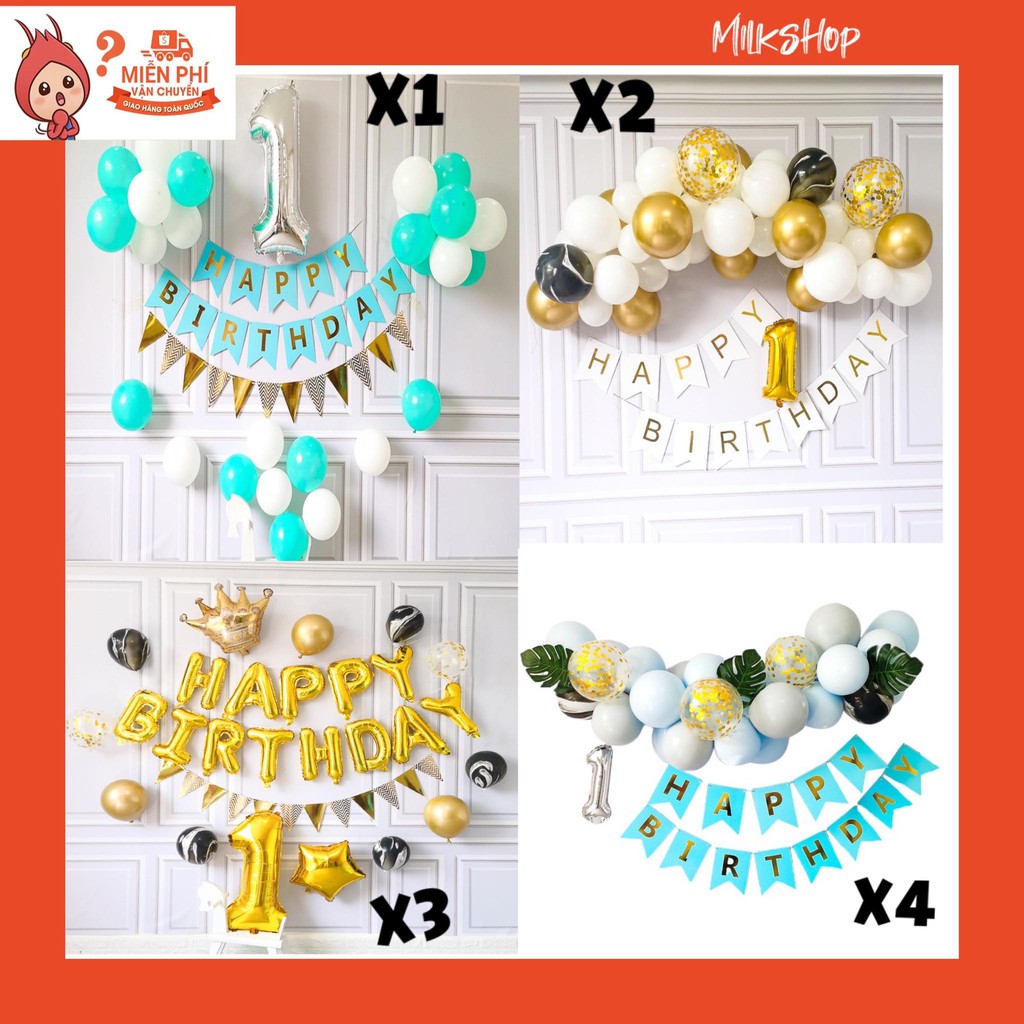 Bộ bóng chữ trang trí sinh nhật cho bé tự trang trí X1- Chọn màu