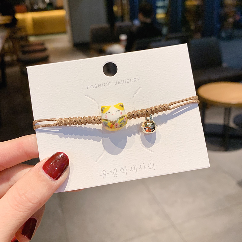 [Mã FAMAYFA giảm 10K đơn 50K] Vòng Tay Dây Bện Mặt Hình Mèo May Mắn Dễ Thương Cho Nữ | BigBuy360 - bigbuy360.vn