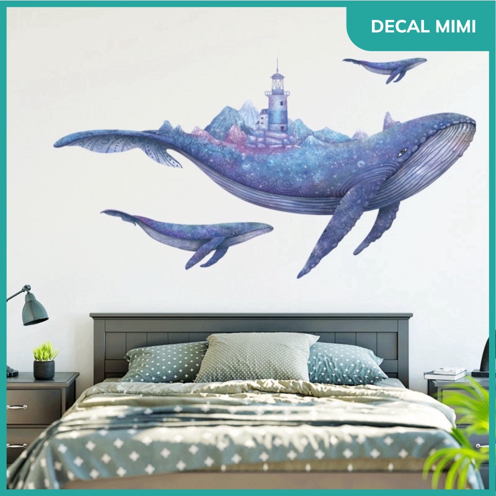 Decal Cá Voi xanh lâu đài Hàn quốc