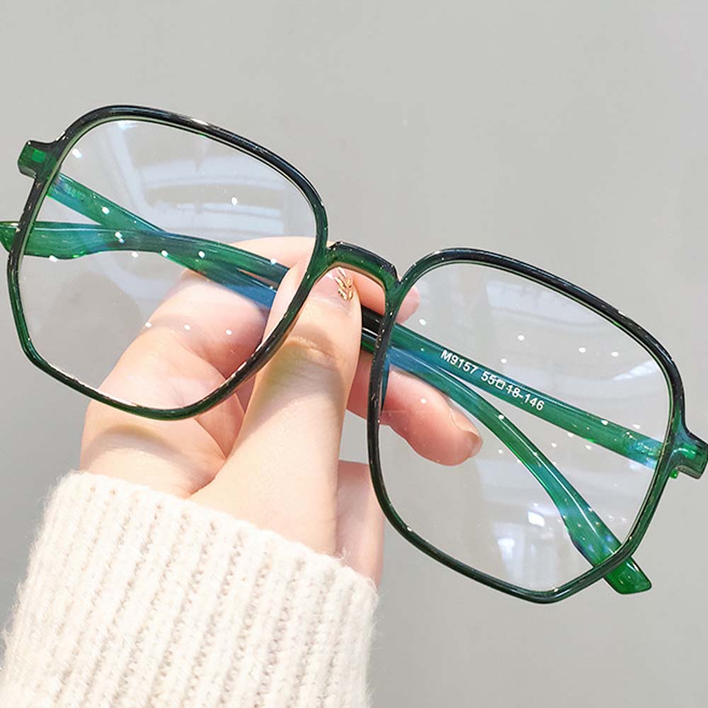 ALLGOODS Wild Flat Glasses Transparent PC Unisex Glasses Women Big Frame Anti-blue Light Men Square Polygon Fashion Accessories