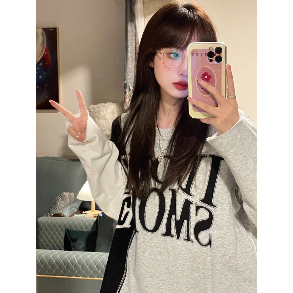 Áo thun tay dài in chữ thời trang Hàn Quốc | BigBuy360 - bigbuy360.vn