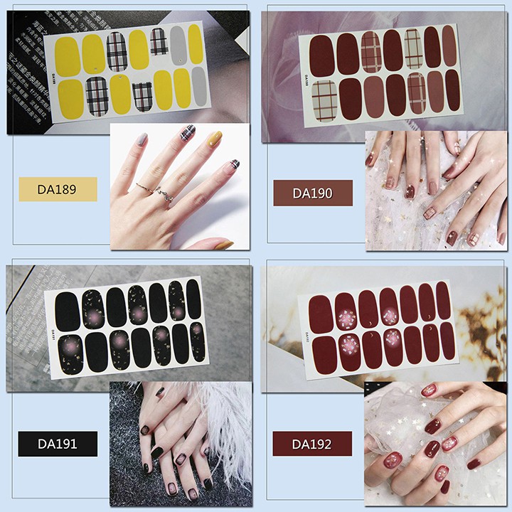 Nail Wraps Set Dán móng tay 14 miếng nhiều mẫu DA181-200