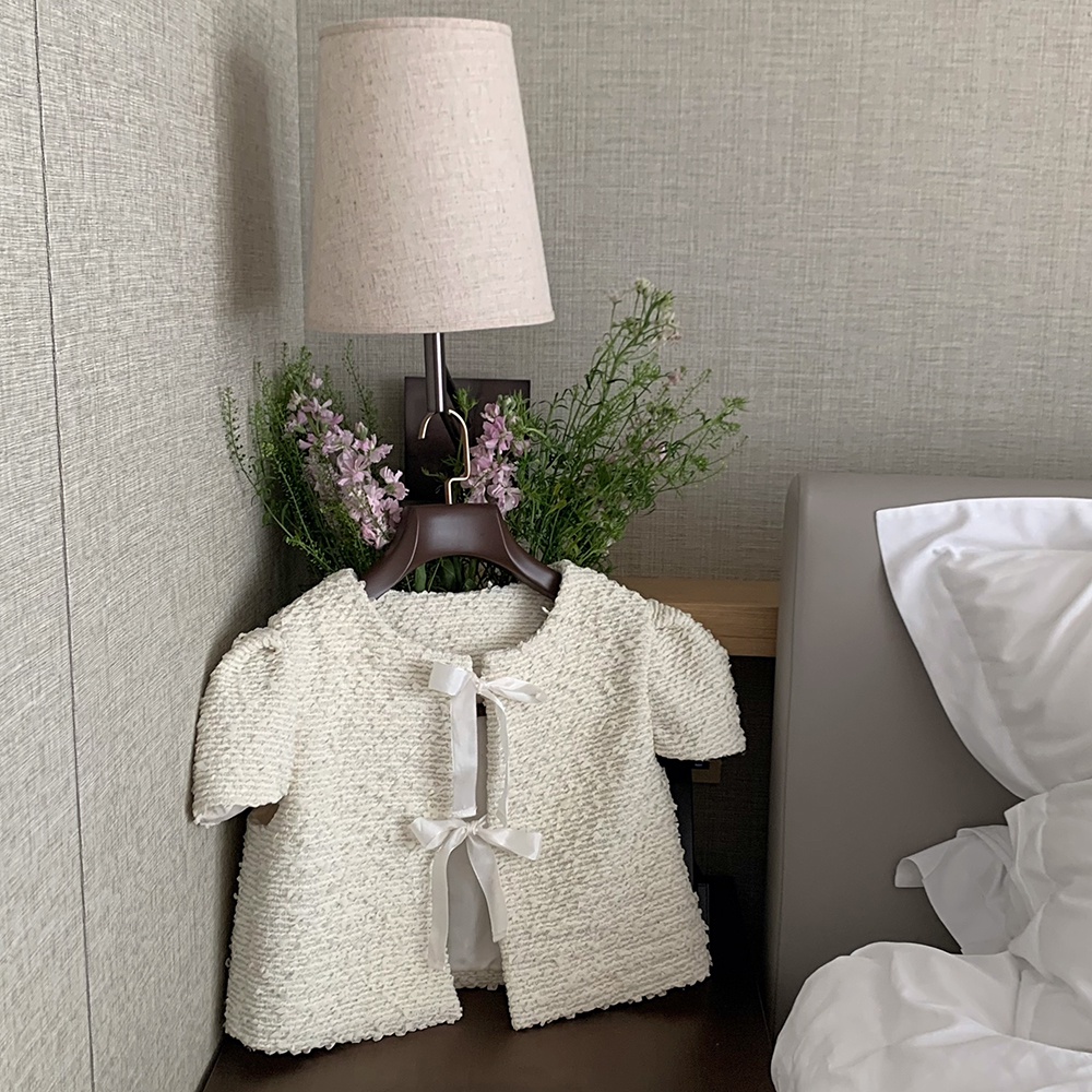 Áo Khoác Cardigan Tay Phồng Dáng Ngắn Phong Cách Retro Dễ Thương 53260