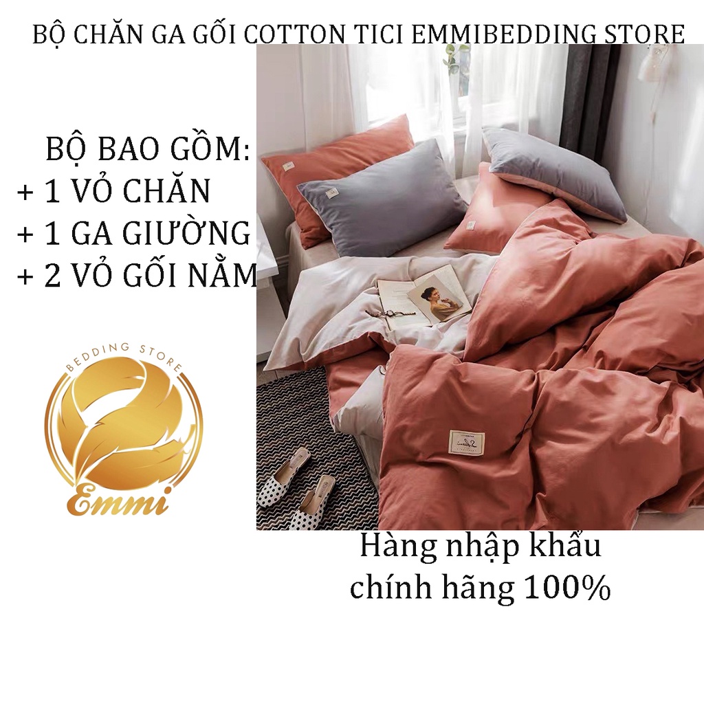 Bộ Chăn Ga Gối Cotton TC Emmibedding store cao cấp - cam be giá tốt