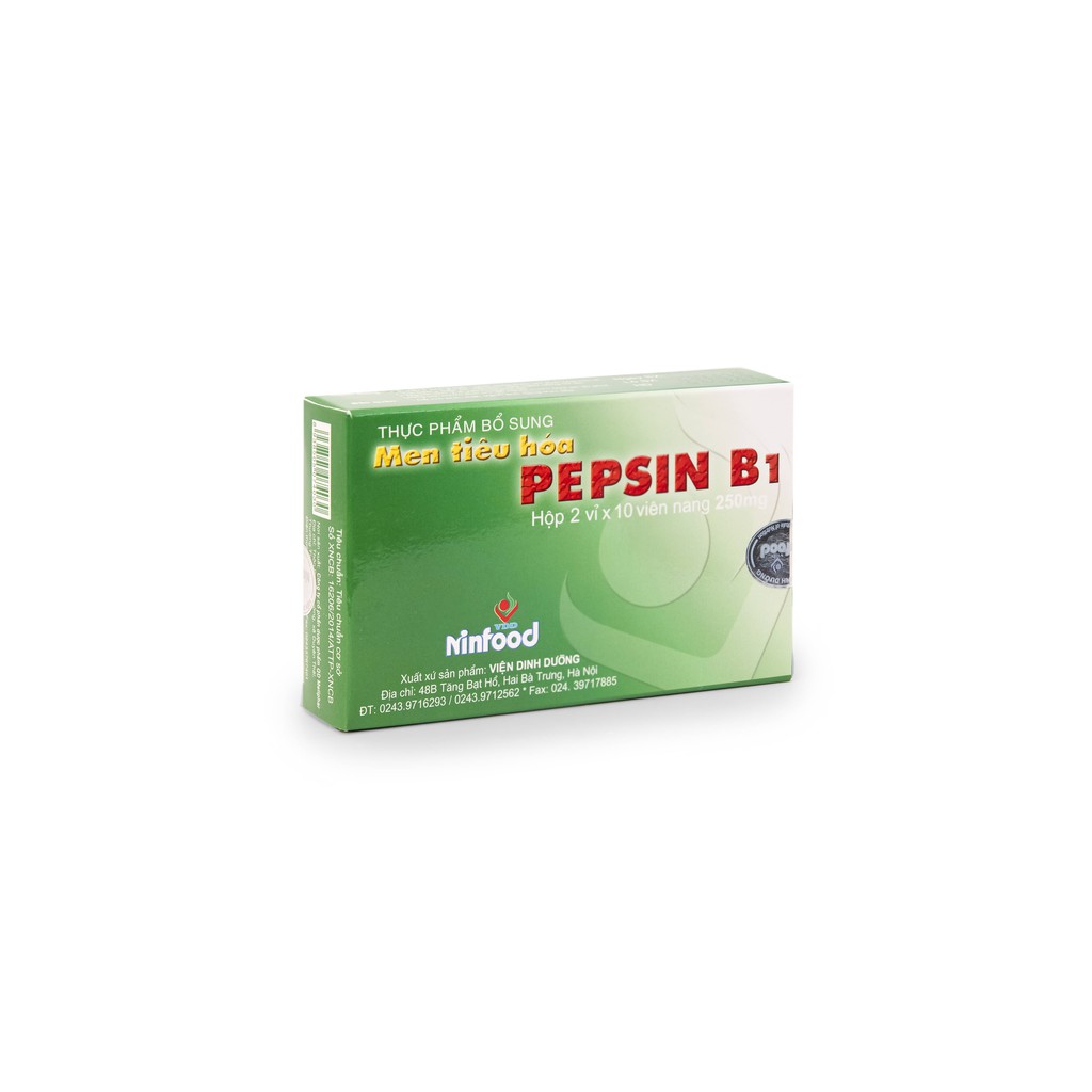 Men tiêu hóa Pepsin B1 - NINFOOD Viện Dinh dưỡng Quốc gia - hộp 20 viên