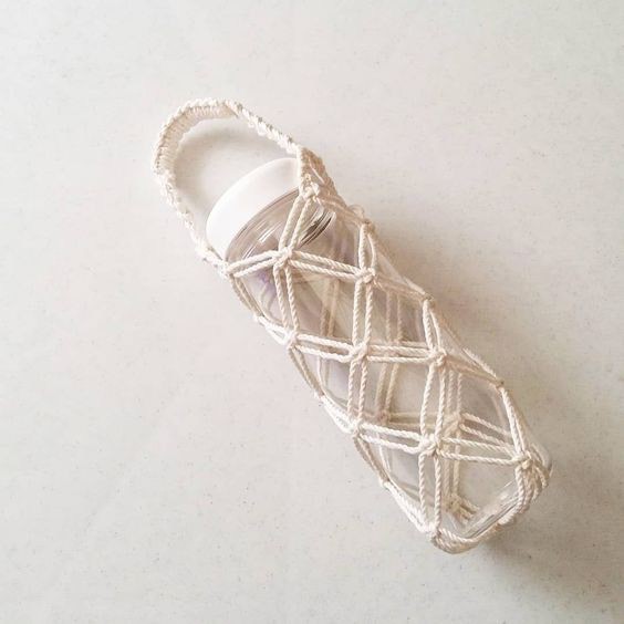 Túi đựng bình nước Macrame vintage siêu dễ thương