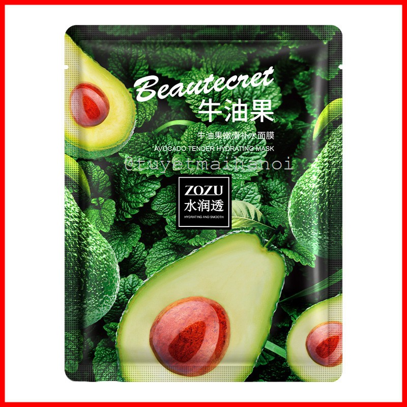 Mặt nạ dưỡng ẩm làm mịn da trái Bơ Zozu - Avocado Tender Hydrating Mask