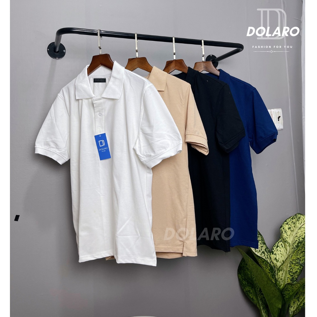 Áo polo nam trơn nhiều màu DOLARO phong cách trưởng thành công sở chất liệu thoáng mát