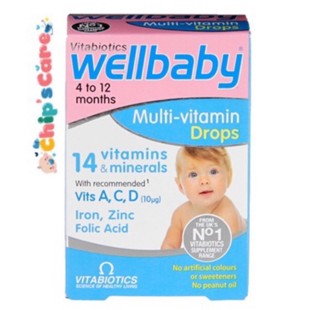 Vitamin tổng hợp Wellbaby vitamin drops cho bé từ 4 tháng