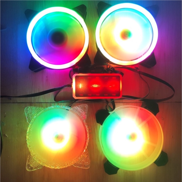 Quạt tản nhiệt máy tính, Fan Led RGB đồng bộ màu Hub Quạt có điều khiển