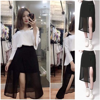 CHÂN VÁY ĐEN SẺ TÀ