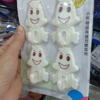 Móc Dán Tường Siêu Chắc 4 móc 1 Vỉ