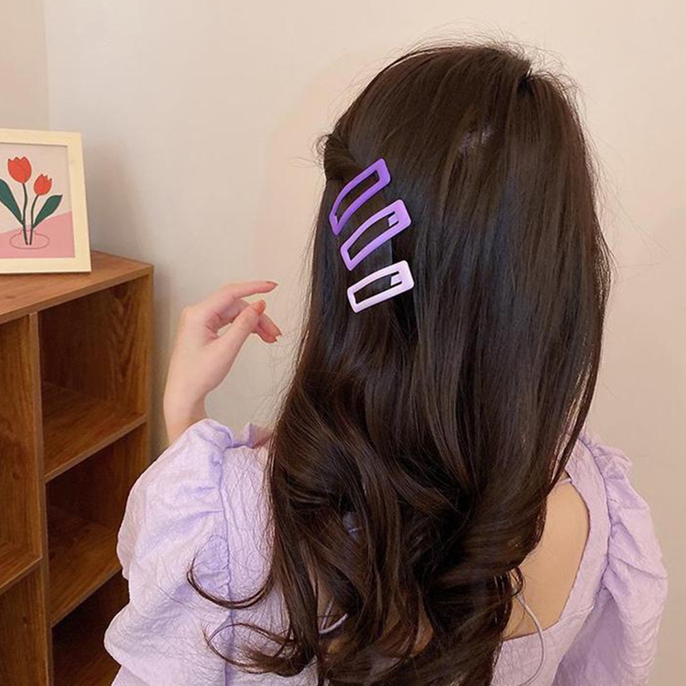 Bộ 3 Kẹp Tóc Màu Kẹo Đơn Giản Dễ Thương Chất Lượng Cao Cho Nữ