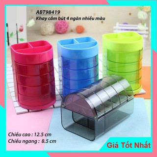 Khay Cắm Bút Bằng Nhựa 4 Ngăn MG 98419 - Hộp Đựng Bút Tiện Dụng, Gọn Gàng Nơi Công Sở