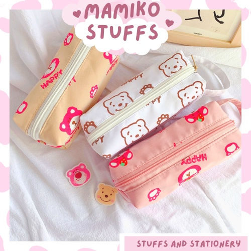 HỘP BÚT GẤU DÂU SIÊU TO XINH XẮN