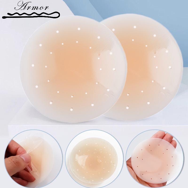 Miếng Dán Ngực Bằng Silicone Siêu Mỏng Hình Tròn Vô Hình Thoáng Khí Chống Thấm Nước Có Thể Tái Sử Dụng Cho Nữ