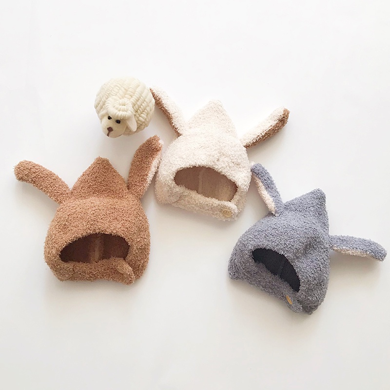 Mũ cho mũ trẻ em Mới sinh Trẻ mới biết đi Caps Kids Bear Plush Cute Hats Boy Girl Fashion Bunny Caps Cartoon Winter Autumn Warm AKKU