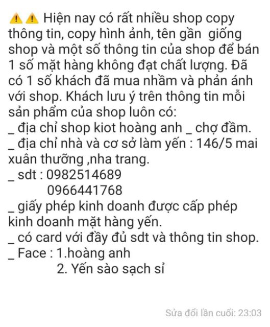 Yến sào nha trang.10g yến tinh chế sợi+ táo/ hạt chia +đường phèn