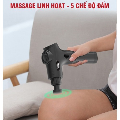 Súng massage cầm tay 6 đầu, 5 chế độ Nhật Bản Nikio NK-170B - Đỏ - giá rẻ