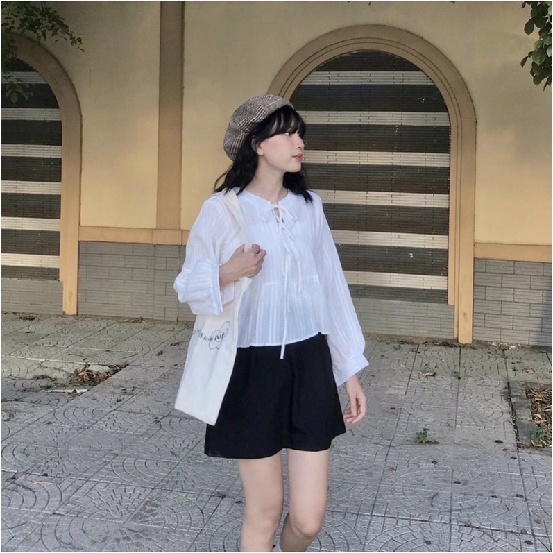 ÁO BABYDOLL-Chất xô sọc